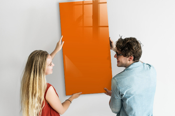 Dry erase board magnetic Orange board for notes and photos