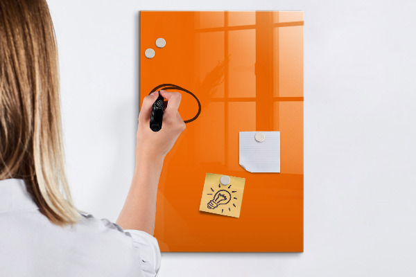 Dry erase board magnetic Orange board for notes and photos