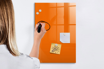Dry erase board magnetic Orange board for notes and photos