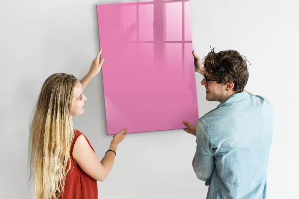 Magnetic dry erase board Pink board for notes and photos