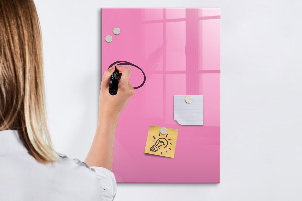 Magnetic dry erase board Pink board for notes and photos