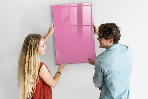 Magnetic dry erase board Pink board for notes and photos