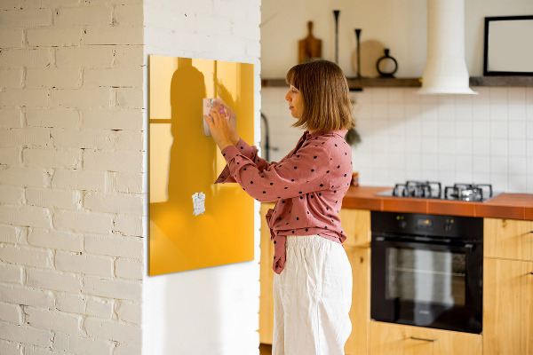 Magnetic dry erase board A colorful board for notes and photos