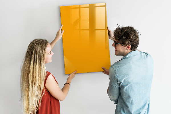 Magnetic dry erase board A colorful board for notes and photos
