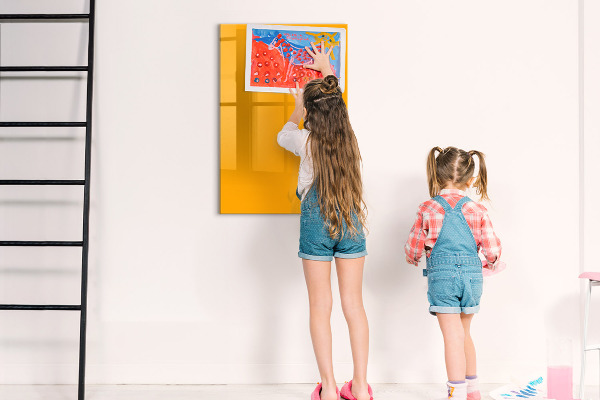 Magnetic dry erase board A colorful board for notes and photos