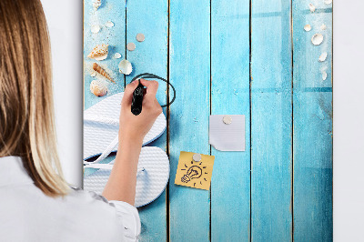 Dry erase board magnetic Summer memories on a blue background