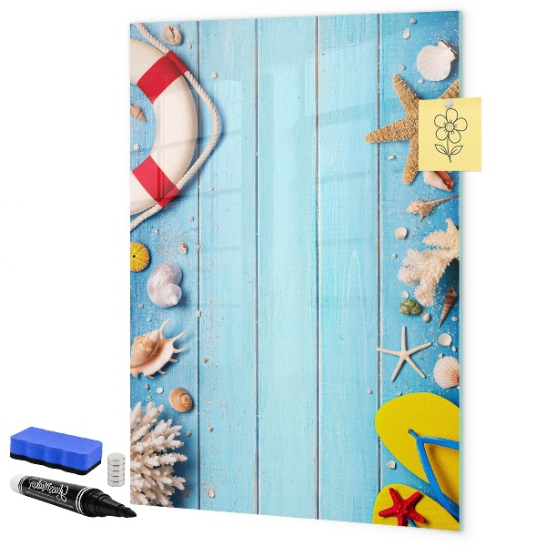 Magnetic dry erase board Summer memories in a seaside setting