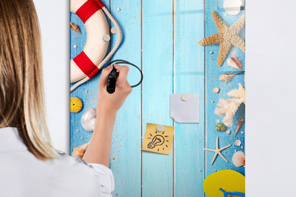Magnetic dry erase board Summer memories in a seaside setting