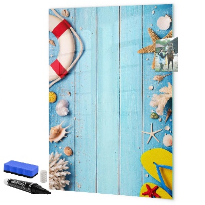 Magnetic dry erase board Summer memories in a seaside setting