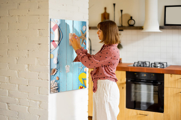 Magnetic dry erase board Summer memories in a seaside setting