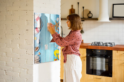 Magnetic dry erase board Summer memories in a seaside setting