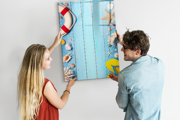 Magnetic dry erase board Summer memories in a seaside setting