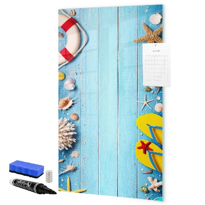 Magnetic dry erase board Summer memories in a seaside setting
