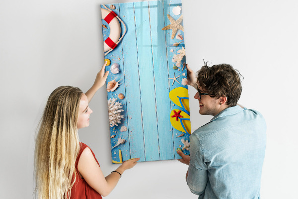 Magnetic dry erase board Summer memories in a seaside setting