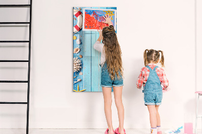 Magnetic dry erase board Summer memories in a seaside setting