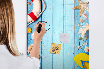 Magnetic dry erase board Summer memories in a seaside setting