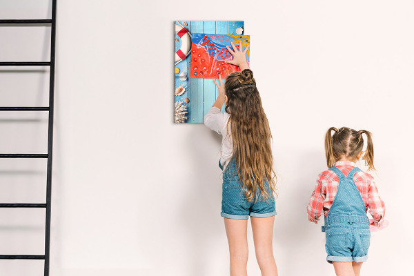Magnetic dry erase board Summer memories in a seaside setting