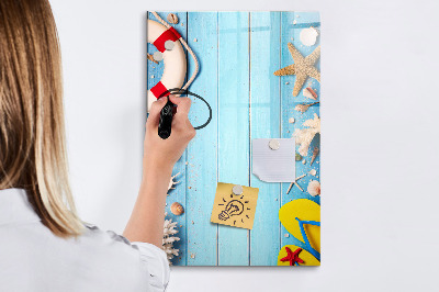 Magnetic dry erase board Summer memories in a seaside setting