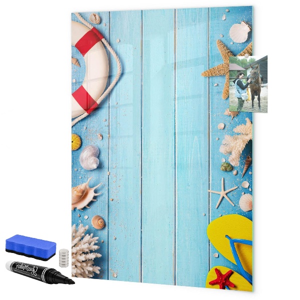 Magnetic dry erase board Summer memories in a seaside setting