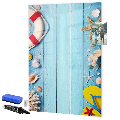 Magnetic dry erase board Summer memories in a seaside setting