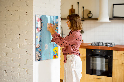 Magnetic dry erase board Summer memories in a seaside setting