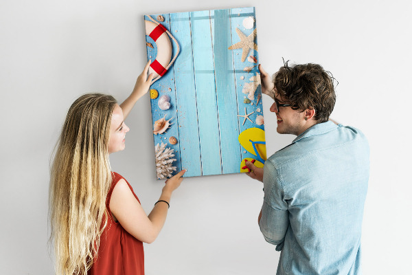 Magnetic dry erase board Summer memories in a seaside setting