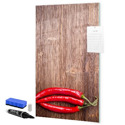 Magnetic dry erase board Paper memories and hot peppers