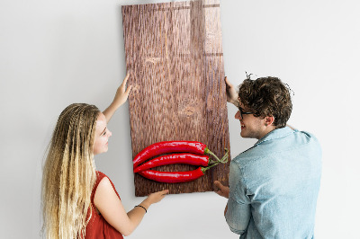 Magnetic dry erase board Paper memories and hot peppers