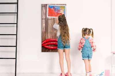 Magnetic dry erase board Paper memories and hot peppers