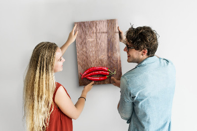 Magnetic dry erase board Paper memories and hot peppers