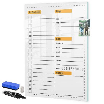Dry erase board magnetic Planning tasks and purchases in style