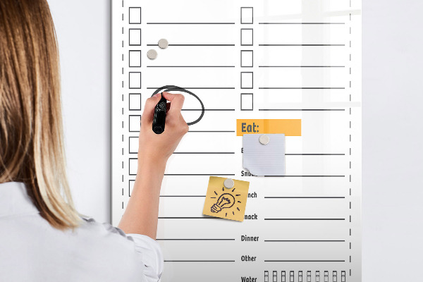 Dry erase board magnetic Planning tasks and purchases in style