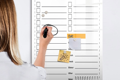 Dry erase board magnetic Planning tasks and purchases in style