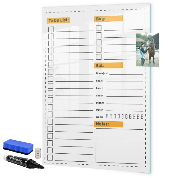 Dry erase board magnetic Planning tasks and purchases in style