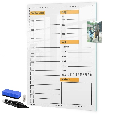Dry erase board magnetic Planning tasks and purchases in style