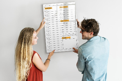 Dry erase board magnetic Planning tasks and purchases in style