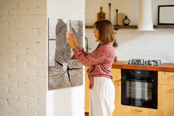 Magnetic dry erase board A natural background for photos and notes