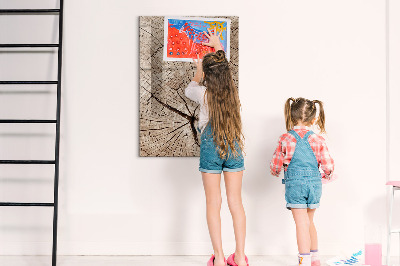 Magnetic dry erase board A natural background for photos and notes