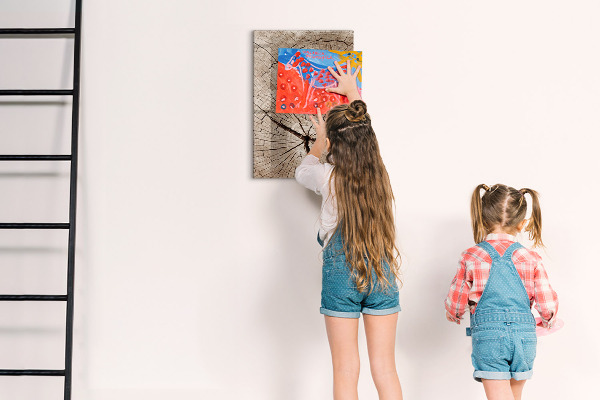 Magnetic dry erase board A natural background for photos and notes