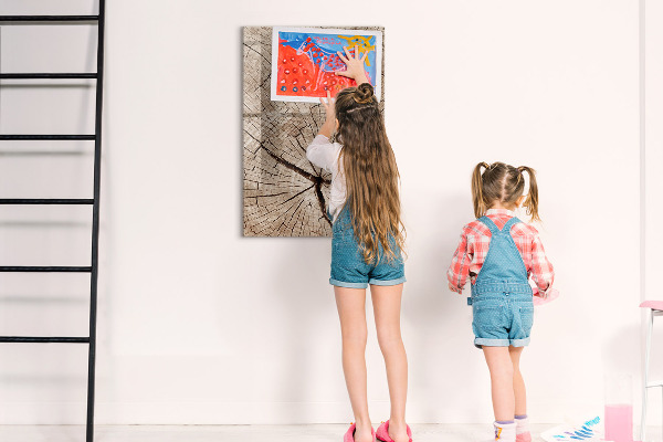 Magnetic dry erase board A natural background for photos and notes