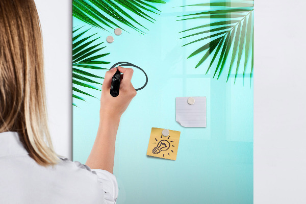 Magnetic dry erase board Green leaves and memories in photos
