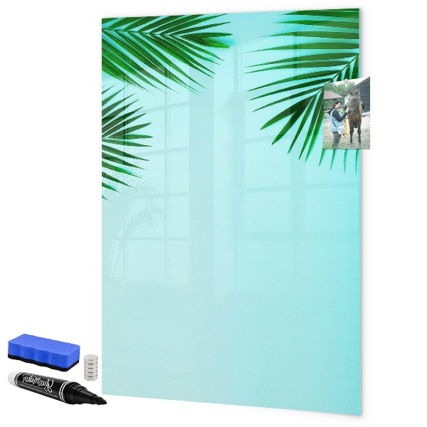 Magnetic dry erase board Green leaves and memories in photos
