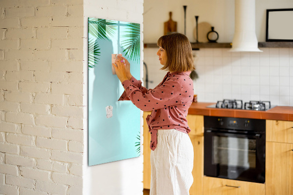 Magnetic dry erase board Green leaves and memories in photos