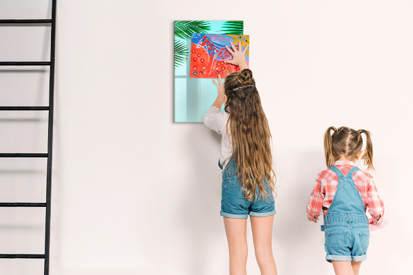 Magnetic dry erase board Green leaves and memories in photos