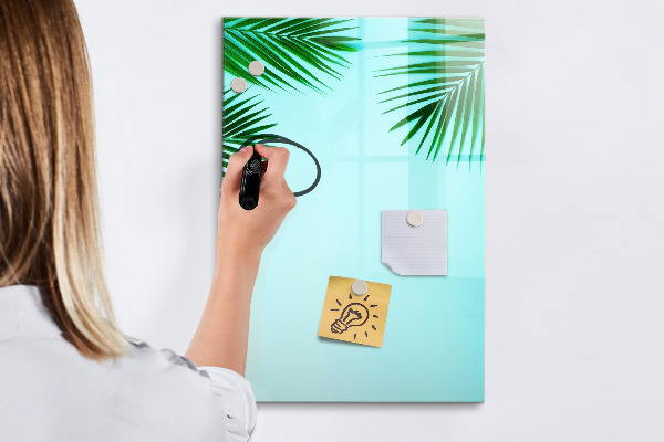 Magnetic dry erase board Green leaves and memories in photos
