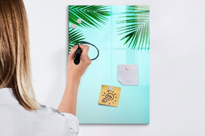Magnetic dry erase board Green leaves and memories in photos