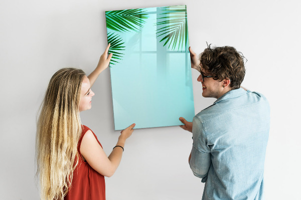 Magnetic dry erase board Green leaves and memories in photos