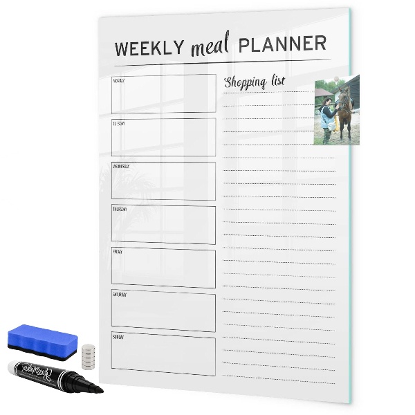 Magnetic dry erase board Meal planner for every week