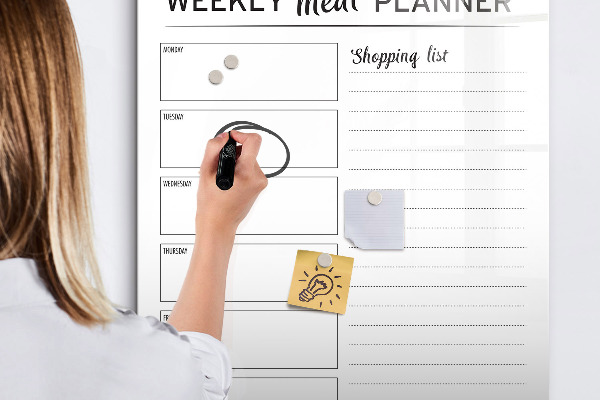Magnetic dry erase board Meal planner for every week