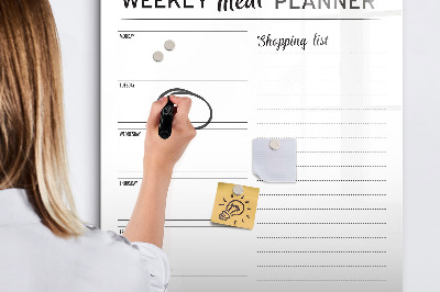 Magnetic dry erase board Meal planner for every week